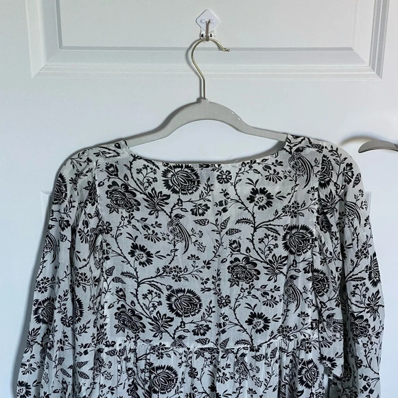 Masai Black Cream Bird Floral Print Mini Dress 29418 - Picture 10 of 16